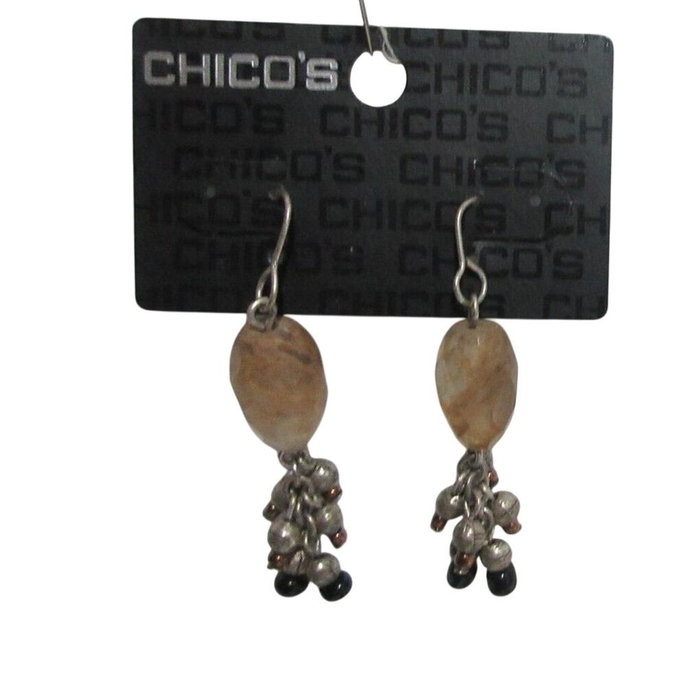 NEW Chico’s Beaded Dangle DROP Earrings BOHO-HIPPIE HYPOALLERGENIC MADE IN USA